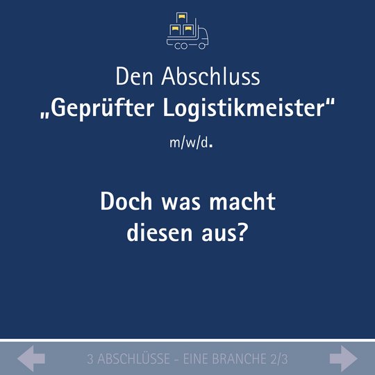 Steckbrief Logistikmeister