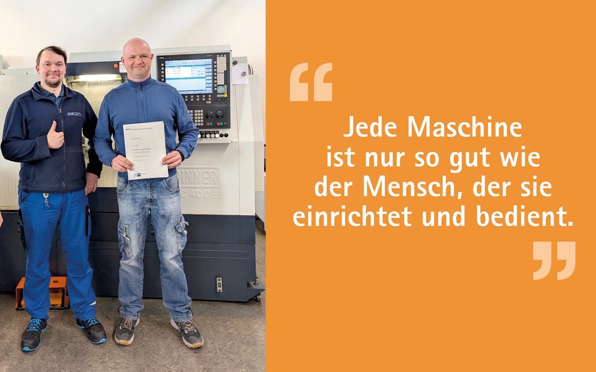 Marcel Lehmann in CNC-Werkstatt