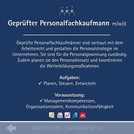 Steckbrief Geprüfter Personalfachkaufmann