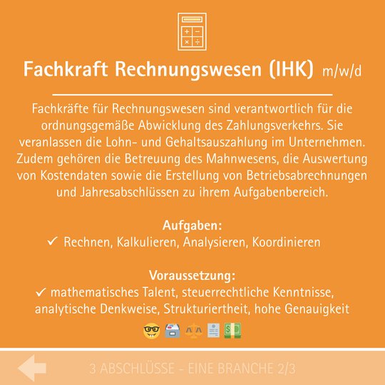 Steckbrief Fachkraft Rechnungswesen