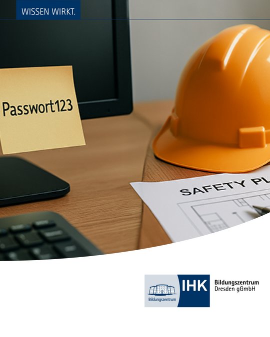 Passwort, Arbeitshelm auf Schreibtisch