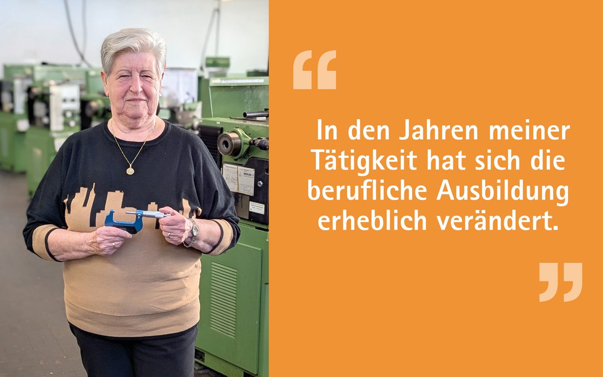 Roswitha Müller in Metallwerkstatt